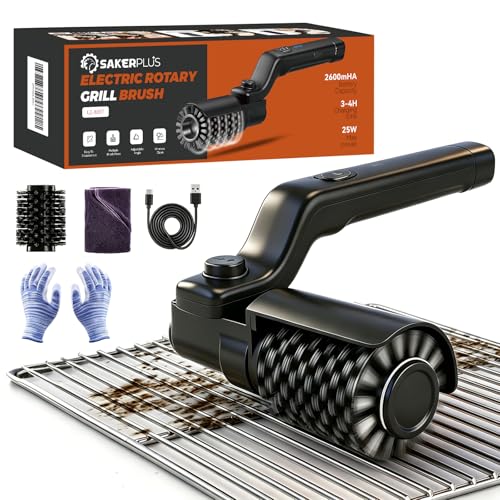 Cordless Rechargeable Grill Cleaning Brush with 2 Heads