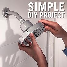 up-close image of four shower spray settings
