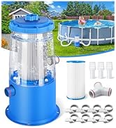 KimFilter Transparent 1000 GPH Above Ground Pool Filter Pump – Easy Cartridge Status Viewing | Po...
