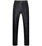 MOGU Mens Tuxedo Suit Pants for Wedding Party Jacquard Floral Design