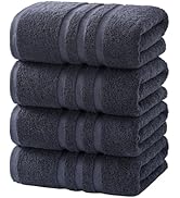 Velqora Bath Towels 4 Pack, 30 x 60 Inches, Large 100% Cotton Towels, Soft, Absorbent, Comfortabl...
