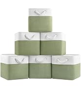 Patvingot 11x11 Cube Storage Bins,6 Pack Foldable Fabric Cube Organizer Bins with Rope Handles ,S...