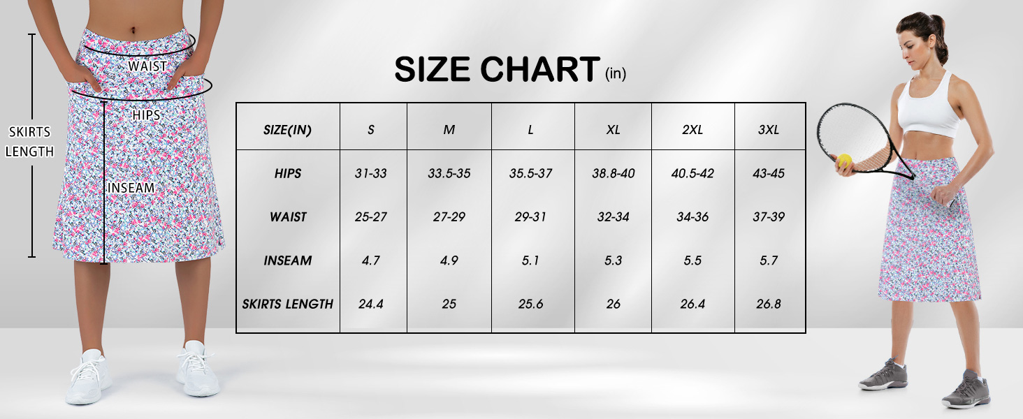 Womens Midi Knee-Length Skirt with Built-in Skorts Zippered Pockets Working Casual Office