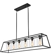 Senyshilon Kitchen Island Lighting,5-Light Black Chandeliers for Dining Room Light Fixtures Over ...
