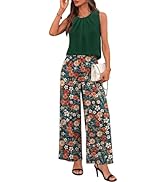 WIHOLL Two Piece Sets for Women Summer Outfits Cruise Travel Airport Beach Vacation Casual Wide L...