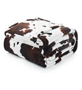 Cozy Bliss Cow Print Fuzzy Throw Blanket for Couch - Thick Soft Warm Non Shedding Fleece Blankets...