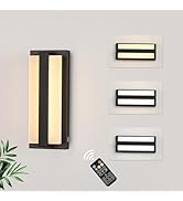 Aoceley 2-Pack 11000mAh Rechargeable Battery Operated Wall Sconces,Indoor No-Hardwired 3-Color St...