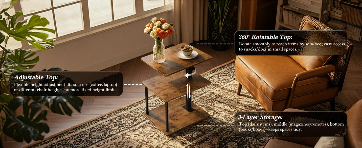 swivel end table for couch