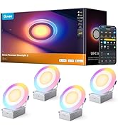 Govee Smart Retrofit Recessed Lighting 6 Inch, Wi-Fi Bluetooth Direct Connect RGBWW Retrofit Can ...