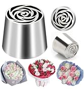 FANTEXY Extra-Large Russian Piping Tips Set,Russian Tips for Cake Decorating,Flower Frosting Nozz...