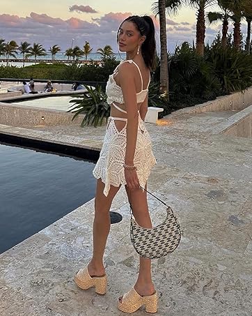 Platform Sandals for Women Espadrilles Wedegs Heels Raffia Sandal Summer Boho Shoes Beach Vacation