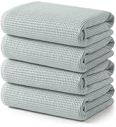ecolook Waffle Bath Towel Set of 2, 100% Cotton Lightweight & Quick-Dry Bath Towels, Ultra-Absorb...