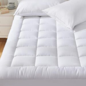 CozyLux Twin Size Mattress Pad Pillow Top Cotton Cooling Mattress Topper 8-21" Deep Pocket Mattress Cover Quilted Fitted Cooling 450GSM Mattress Protector (39x75 inch