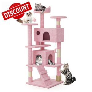 MoNiBloom 54 Inch Cat Tree Tower for Indoor Cats Large Adults