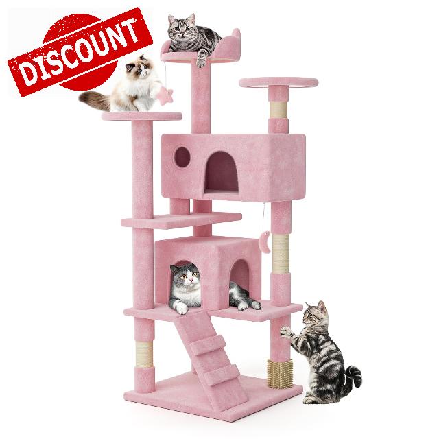 MoNiBloom 54 Inch Cat Tree Tower for Indoor Cats Large Adults