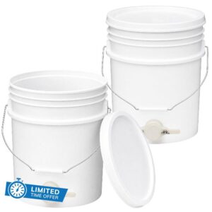 2 Pack 5 Gallon Honey Bucket with Gate