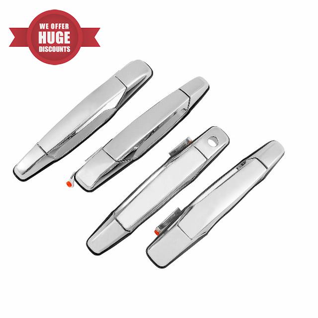4Pcs Exterior Chrome Door Handle Front Rear Driver & Passenger Side | for 2007-2014 Chevy Silverado Suburban Tahoe Avalanche