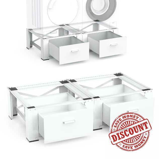 SKM Washer and Dryer Pedestal with Drawer