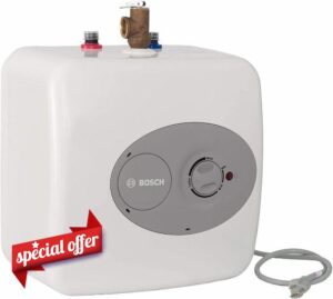 BOSCH Electric Mini-Tank Water Heater Tronic 3000 T 2.5-Gallon (ES2.5) - Eliminate Time for Hot Water - Shelf