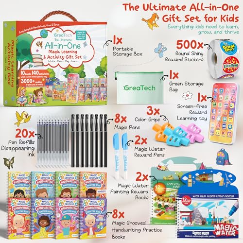 5-7 | 3D Grooved Handwriting Practice for Kids 6-8 - Disappearing Ink Reusable Handwriting Tracing Books Kit - Preschool Educational Gift for 4 year old+