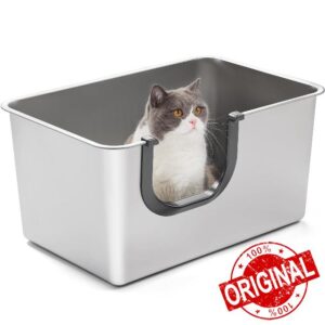 Yangbaga Extra Large Stainless Steel Litter Box