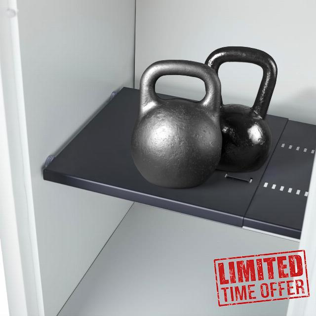 Home in Bold Metal Adjustable Locker Shelf | Heavy Duty Powder-Coated Steel Locker Organizer for School & Gym (Matte Black)