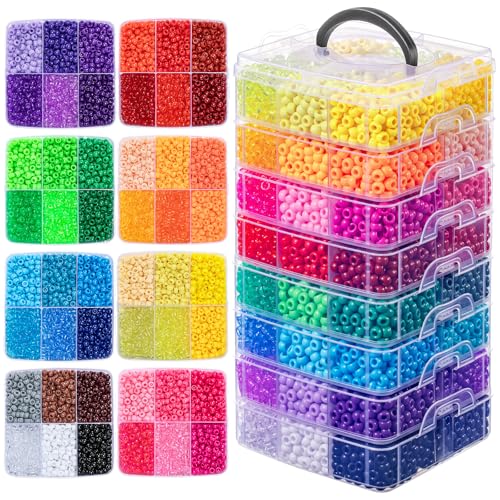 48 Colors 6x9mm Kandi Beads for Bracelet Making Rave Kandi Hair Braiding Key Chains DIY Crafts Gifts (5.73LB