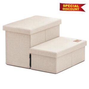 Love's cabin Dog Stairs with Storage 13" H