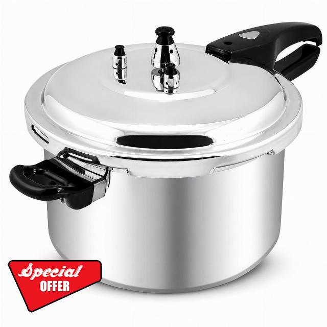 Barton 8QT Pressure Canner Release Valve Aluminum Canning Pot Cooker Pot Stove Top Instant Fast Cooking Pot Stewing Locking System (8 Quarts) Canning and Stewing