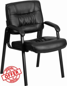 Flash Furniture Haeger LeatherSoft Tufted Executive Reception Chair with Padded Armrests