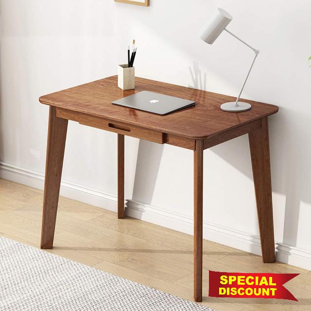 IOTXY Solid Wood Writing Desk - Home Office Workbench Desk with Drawer