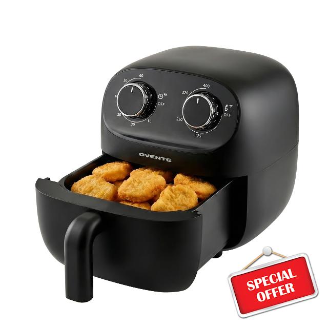 OVENTE 2QT Compact Air Fryer for 1–2 People