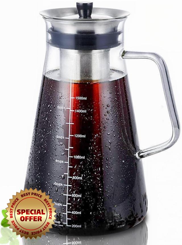 Aquach Airtight Cold Brew Coffee (Iced Tea) Maker 51oz/1.5L