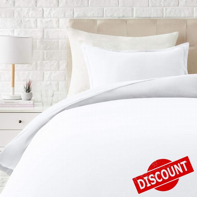 Amazon Basics Lightweight Microfiber 2-Piece Duvet Cover Set with Zipper Closure