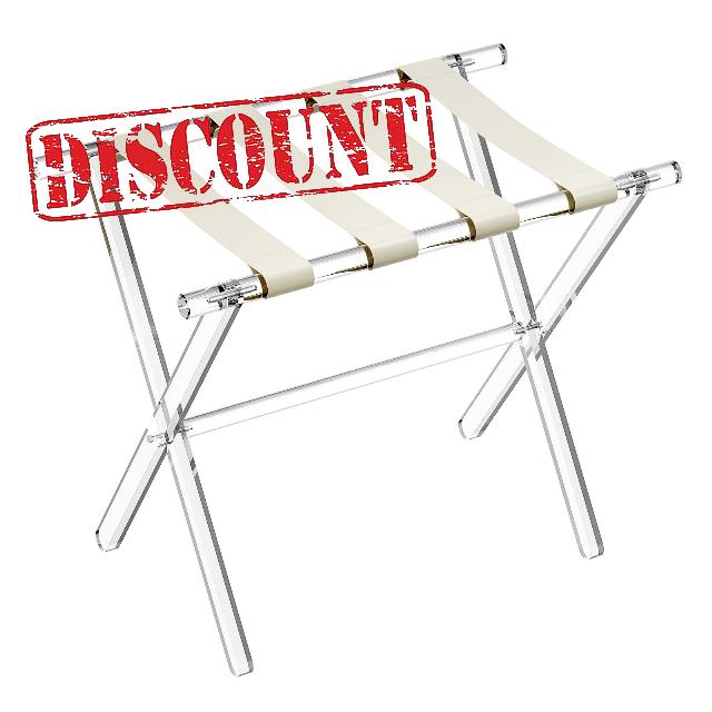 Sumerflos Acrylic Luggage Rack for Guest Room - Foldable Suitcase Stand with Leather Straps for Bedroom Living Room Hotel Heavy-Duty