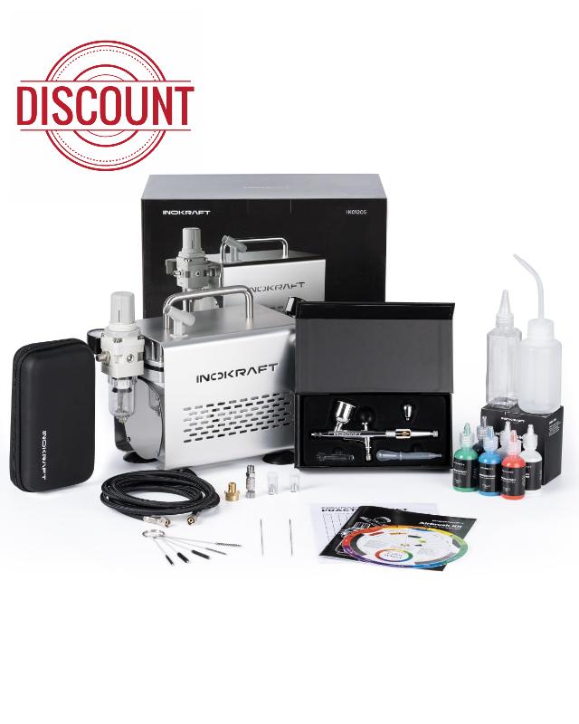 InoKraft Airbrush Kit with Air Compressor- 1/6 HP Quiet Air Compressor