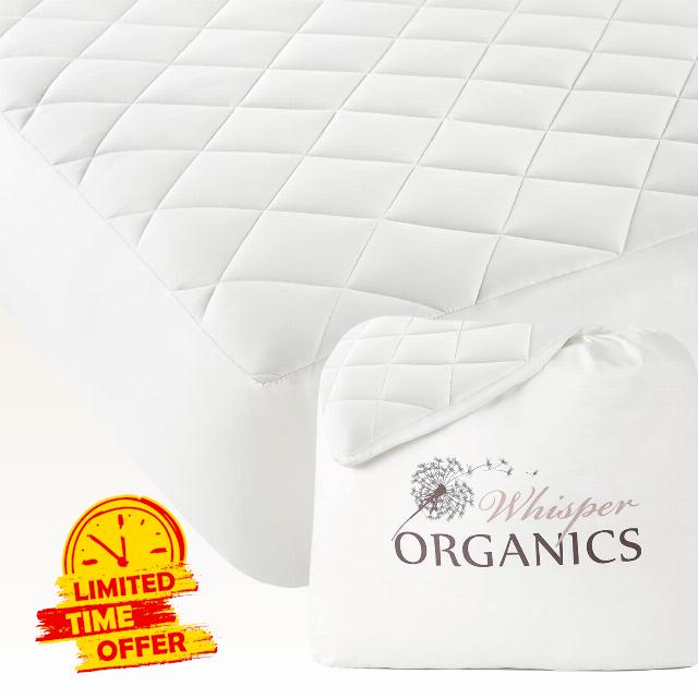 100% Cotton Organic Mattress Pad - Luxury Quilted Mattress Topper Protector Plush & Breathable Machine Washable Design - Fairtrade & GOTS Certified Premium 400GSM Thick with Deep Pocket (Twin)