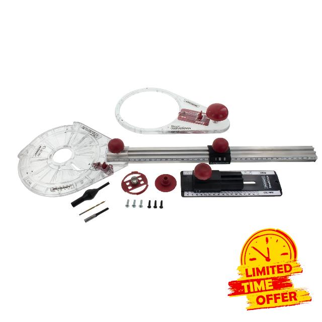 Milescraft 1219 Circle Guide Kit- Precision Router Circle Cutting Jig For Cutting/Routing Circles From 1.5” Up To 52” with Offset Base