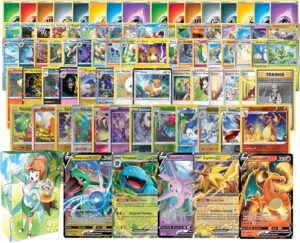 Pokemon: 100 Assorted Card Bundle - with Foils and 5 Ultra Rare (V