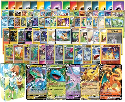 Pokemon: 100 Assorted Card Bundle - with Foils and 5 Ultra Rare (V