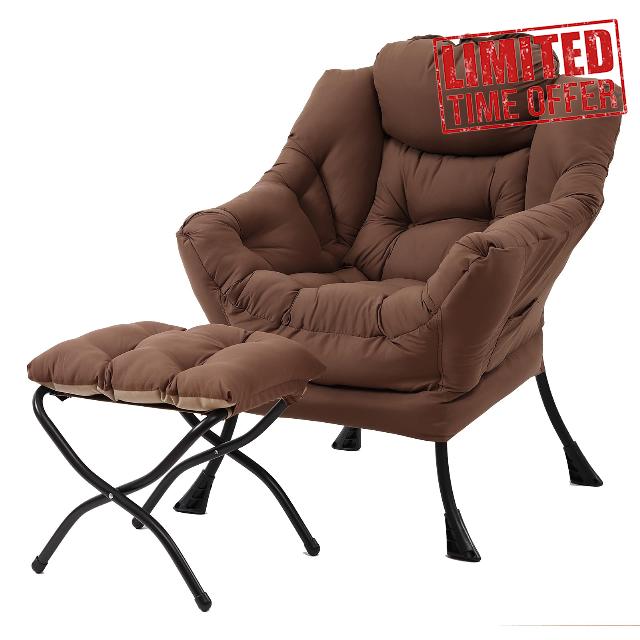 MBOOYOME Lazy Chair with Folding Ottoman