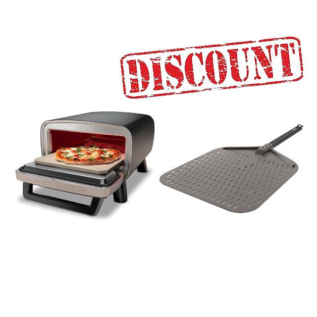 Ninja | Outdoor Pizza Oven with 19.5" Perforated Pizza Peel | Includes 12" Pizza Stone & 12" Bake Pan | 5 Pizza Presets Neapolitan