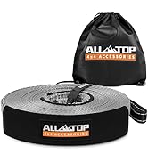 ALL-TOP Kinetic Rope Kit (Reflective) w/ 2 Soft Shackles, 48000Lbs, 1in x 30ft, Heavy Duty 30+% E...