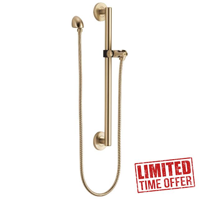 DELTA FAUCET 51600-CZ Adjustable Slide Grab Bar Assembly with Elbow Handshower