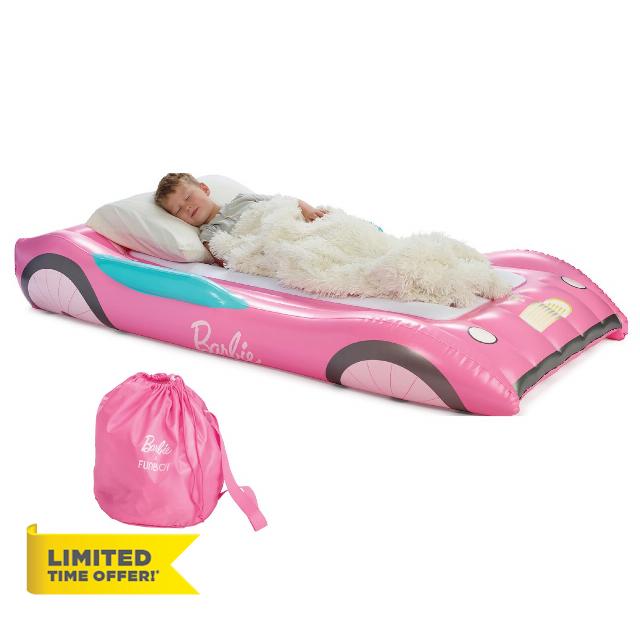 Barbie & FUNBOY Kids Sleepover Travel Bed & Air Mattress. Perfect for Sleepovers. Includes Carrying Storage Bag
