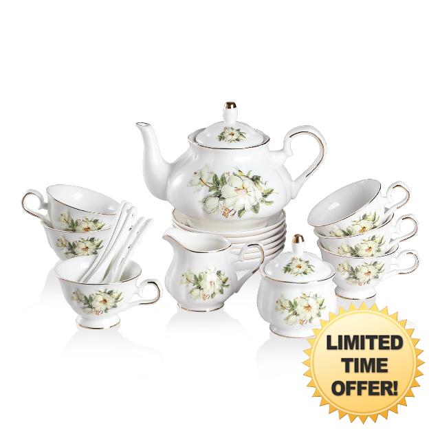 Sweejar Porcelain Tea Set Vintage Floral