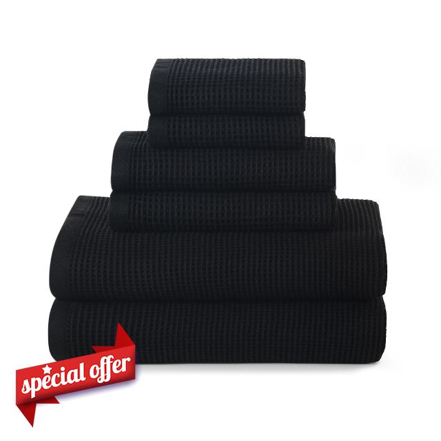 ecolook 6-Piece Waffle Weave Towel Set