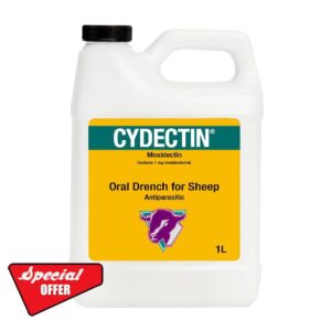 Cydectin (Moxidectin) Oral Drench for Sheep | Ready-to-use Solution Controls 13 Parasite Species | 1L Deworme