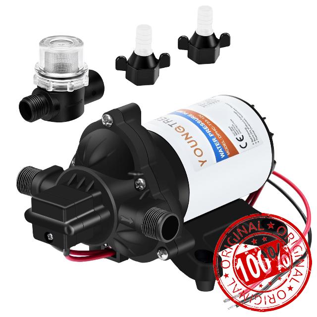 YOUNGTREE 12V DC RV Water Diaphragm Pump 3.5 GPM 45PSI