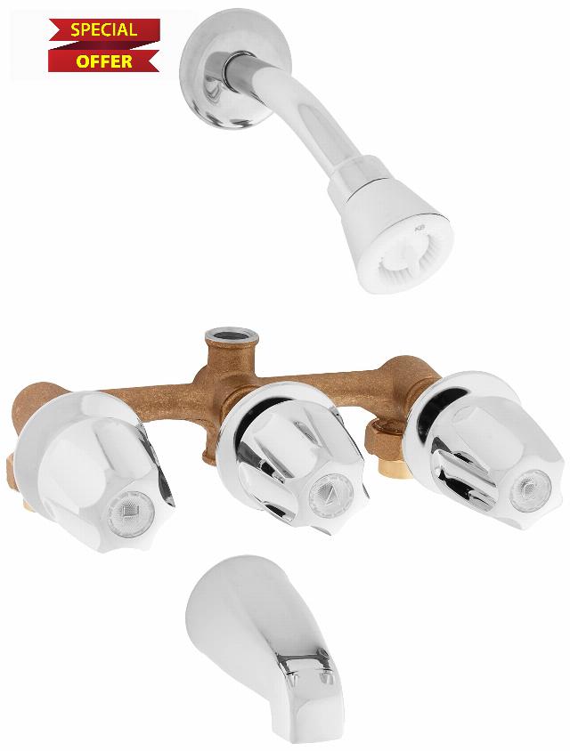 Kingston Brass Elements of Design EF110 Saloon 3-Handle Tub & Shower Faucet